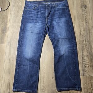 Levi's 569 Mens Loose Straight Fit Jeans Dark Wash Denim Comfort Casual W43  L30